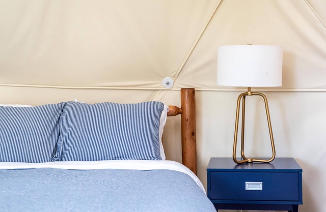 Heated, Seasonal Modern Geo-Dome in woods with heat and AC