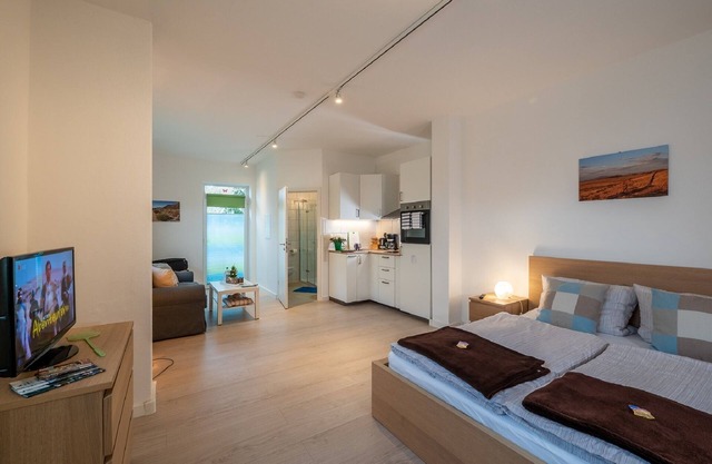 Helles Appartment (30qm) mit kostenfreiem WLAN und Terrasse