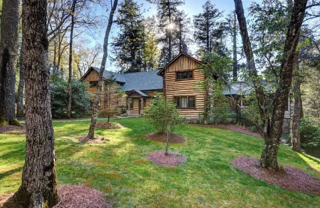 Highlands Luxe 24-acre Mountain Estate, on Big Creek, Joe Webb Log Cabin