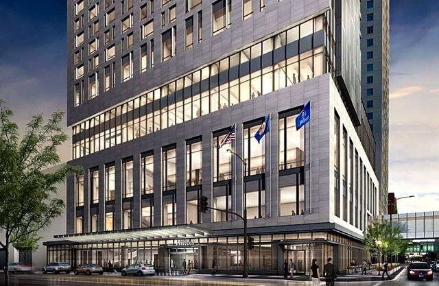 Hilton Rochester Mayo Clinic Area has a fitness center, shared lounge .