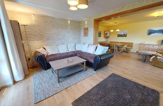 Holiday apartment with a view over the village to the mountains
