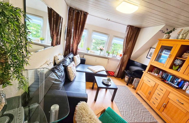 Holiday Apartment Waldblick with Large Balcony, Ground Level (Inside and Out) and Unique View
