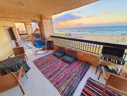 Hotel appartment sea view free wifi 3 bedrooms 2 full bathrooms 4th floor Bellevue village agami alexandria families are preferred available all year days with 5 heavy blankets
