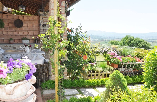 House with garden in a stone farmhouse