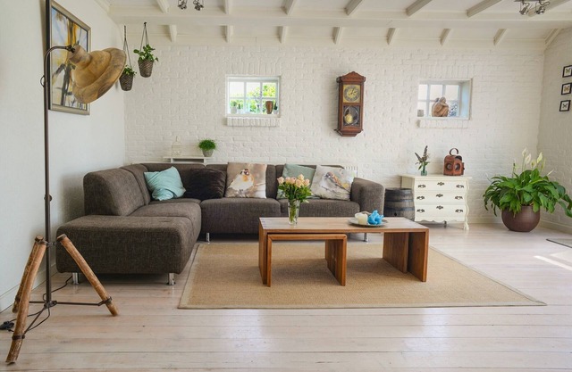 House with oak wood interior.