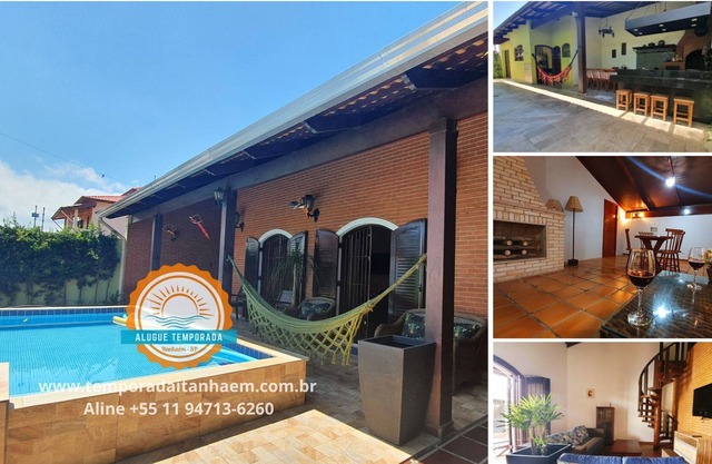 House with pool, 4 parking spaces, 3 bedrooms, 200 meters from the beach