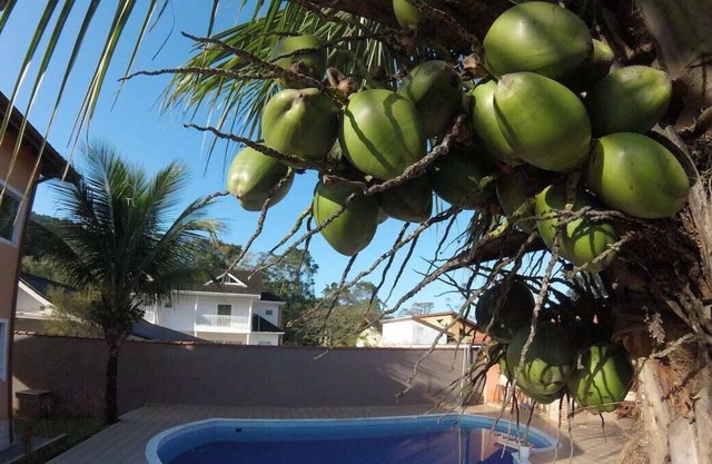 House with pool and barbecue in a closed condominium