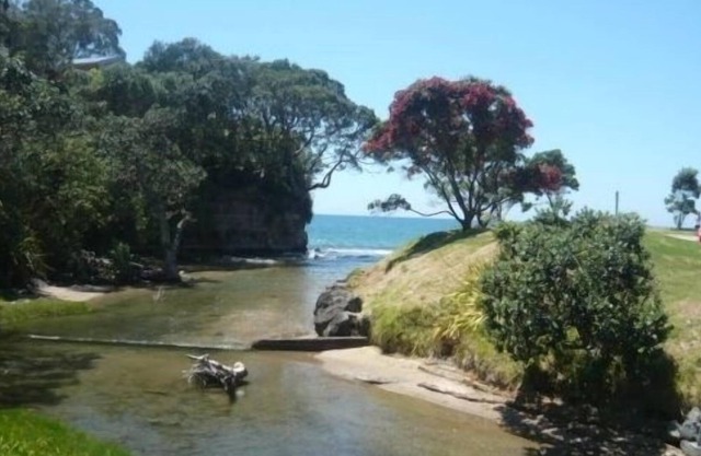 Iconic Kiwi Bach with sea views and a 2 minute walk to the beach.