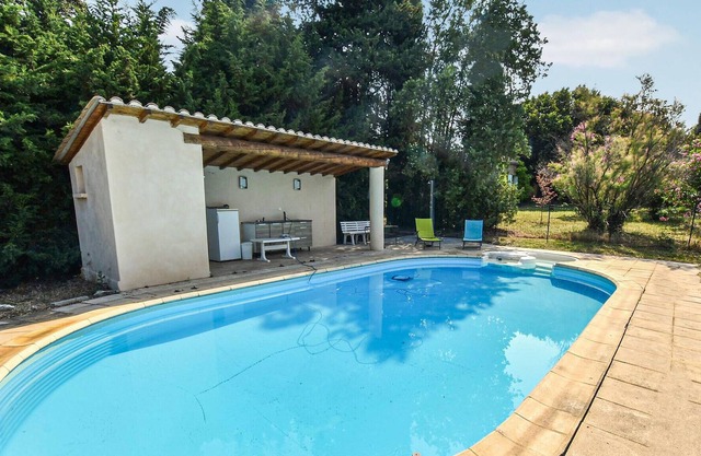 Idyllic vacation home with private pool and panoramic views.