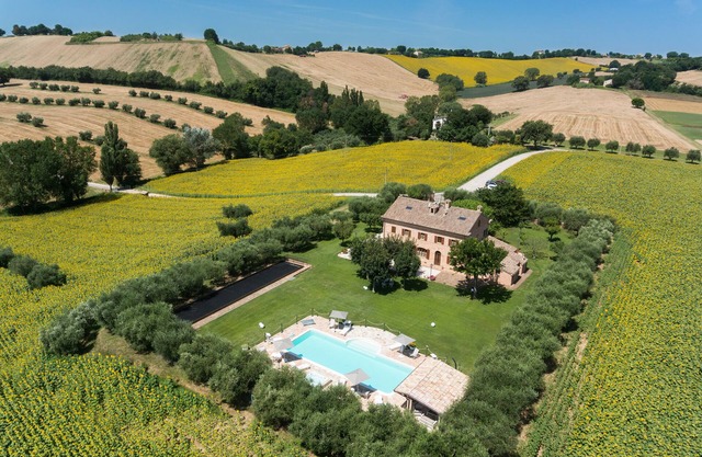 Il Girasole, app in a typical villa with swimming pool 7 km from the sea, Senigallia, Marche