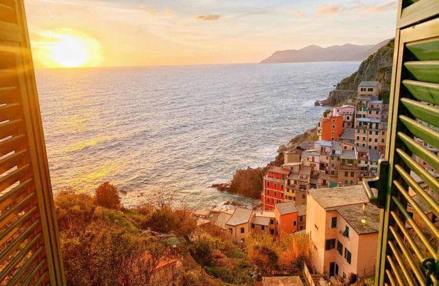 In Riomaggiore Cinque Terre with breathtaking sea view