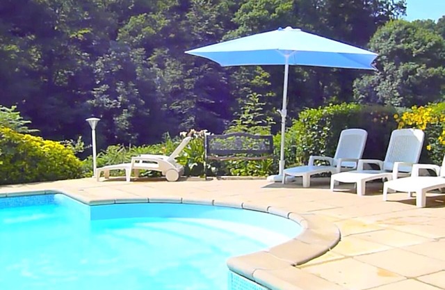 In the nature, along the river with sport activities and swimming pool