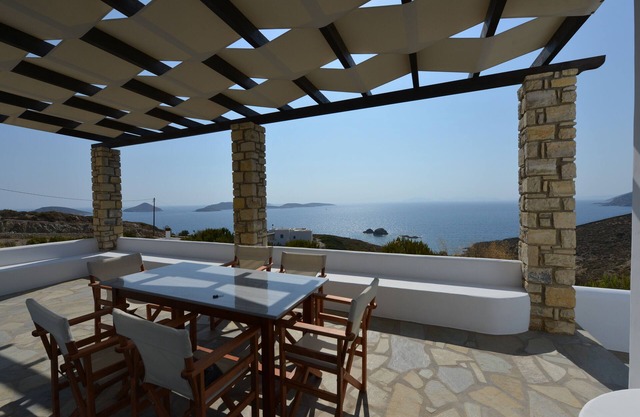 independent villa with splendid view and beach below