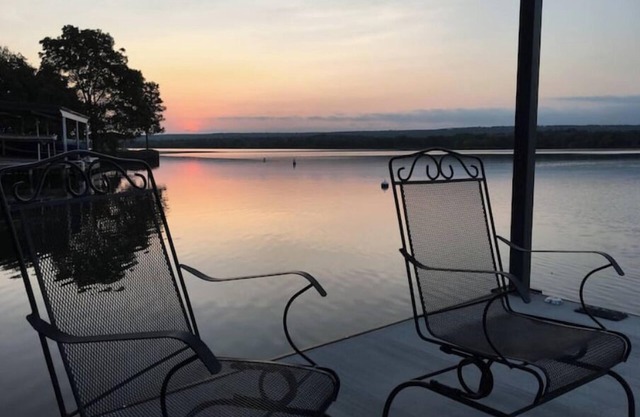 Inks Lake Vacation Home with wonderful water location. Beach & dock.