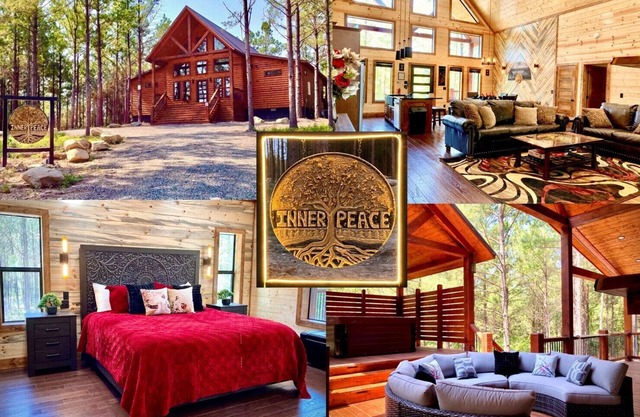 INNER PEACE Luxury Cabin: XL Hot Tub 2Firplaces