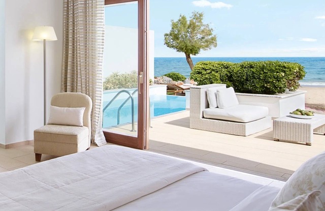 ISholidays Creta Amirandes Luxury Beach Villa 2 Bedroom Seafront with Private Heated Pool & Garden