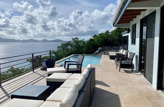 Jost Van Dyke, BVI 3 Bedroom Villa with Caribbean Views & Pool