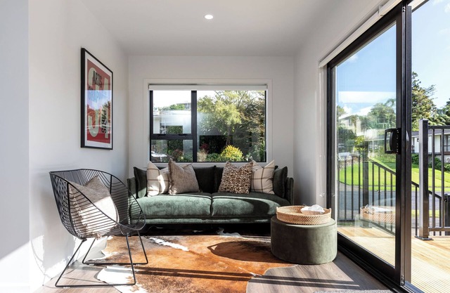 Kick back and relax in this calm, stylish space.