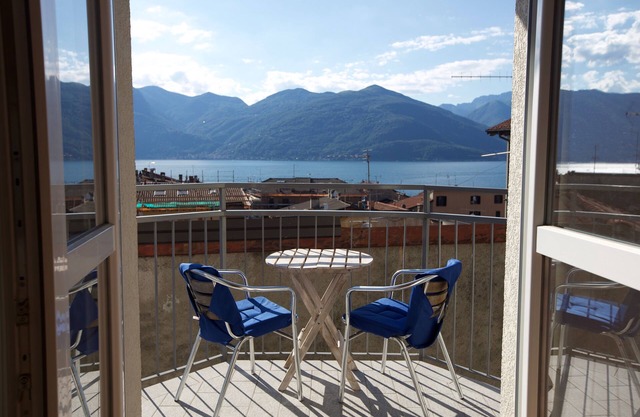 La Casa Danese. Stonning view over old town to Lago Maggiore