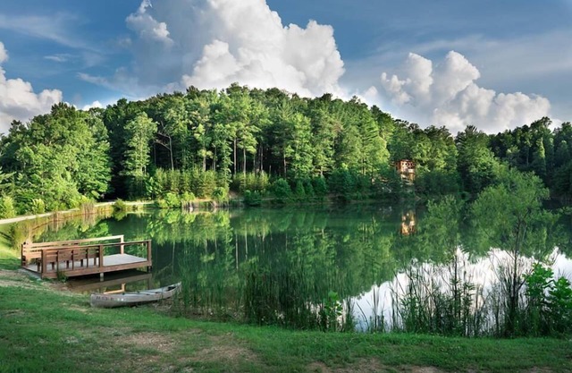 Lake Cabin in beautiful wooded setting overlooking crystal clear lake.