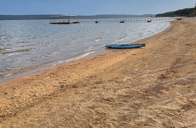 Lake Eufaula, OK Lakefront house on the beach.nSleeps 8, 3 bedroom, 2 bath