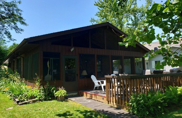 Lake Wawasee Pet-Friendly Cottage with Pontoon, Firepit, 3 decks, large lot