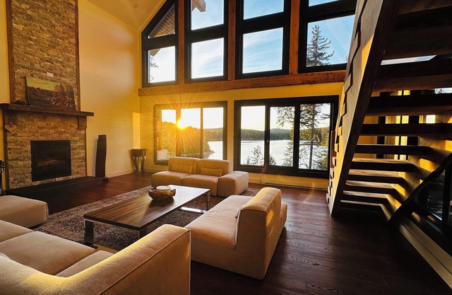 lakefront cottage is where comfort meets nature in perfect harmony.