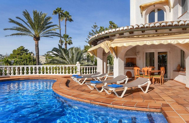 Large and comfortable villa with private pool in Moraira, on the Costa Blanca, Spain for 6 persons