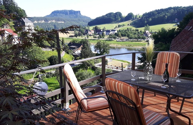 Large apartment in Burghain-Rathen and terrace with Elbe view and panorama