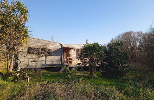Large wooden house near the sea