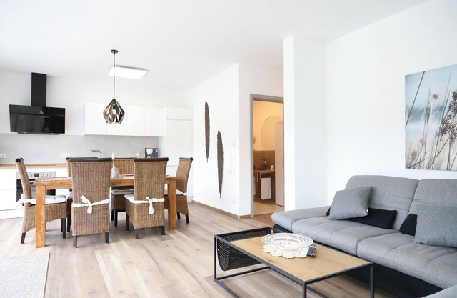Loft 5 with 2.5 bedrooms and guest bathroom, fantastic panoramic view of the Moselle, sauna, balcony