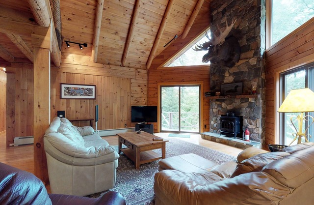 LogHome on Moosehead Lake w/Seasonal Dock, Pebble Beach, Firepit & Spacious Deck