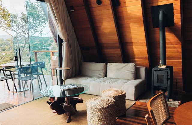 Lume Cabin, A-frame cabin that combines comfort and elegance.