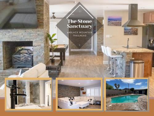 Lux Private Home - Pool, Billiards, 8 Smart TVs, Board Games, Cotton Bedding - The Stone Sanctuary at McCullough Hills Trailhead