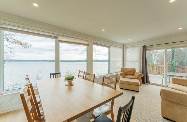 Luxe Lakefront 4-Season Escape on Head Lake- Hot Tub, Sauna, Trails & Epic Dock!