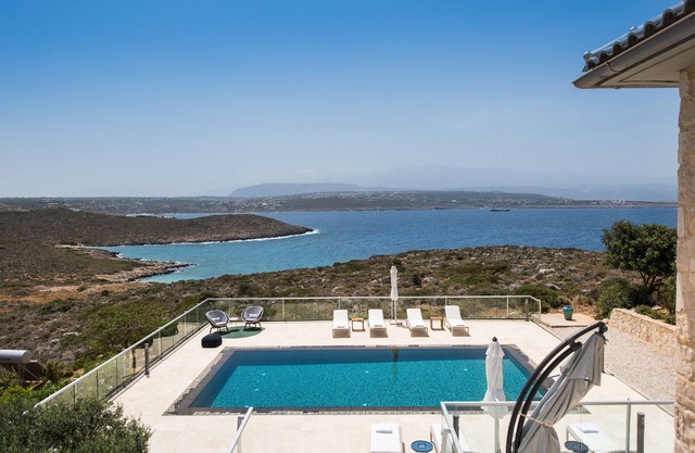 luxurious sea front villa with private swimming pool