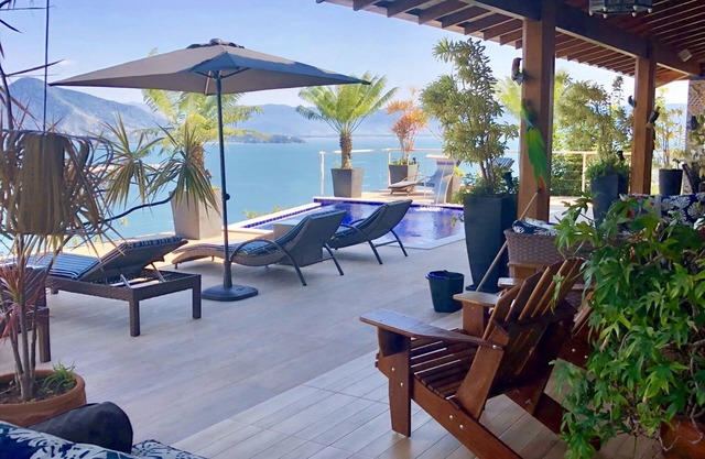 Luxury beach house with pool, terrace and elevator overlooking the sea