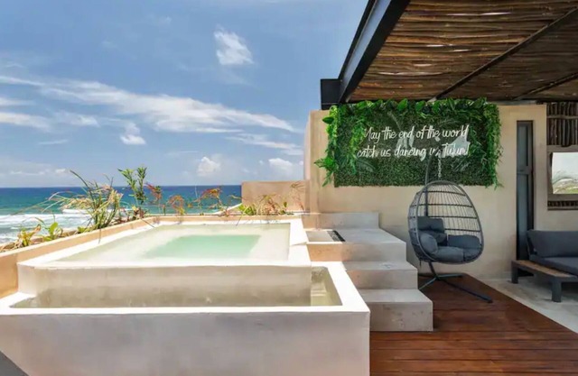 Luxury Beachfront Penthouse | Private Pool + Mayan Ruins