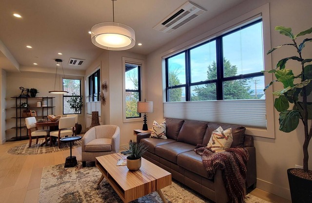Luxury condo with king bedroom, two bathrooms, full kitchen.