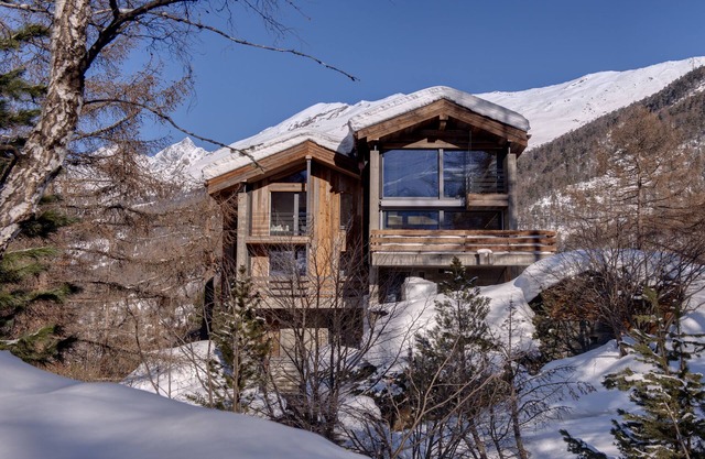 Luxury family chalet in tranquil setting but close to ski lift and town centre.