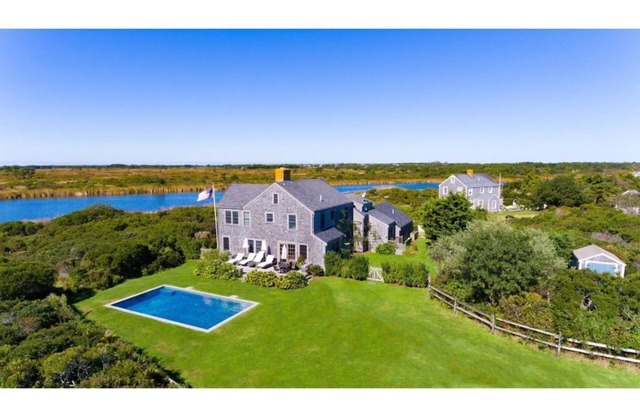 Luxury home with pool, water views & walk to beach