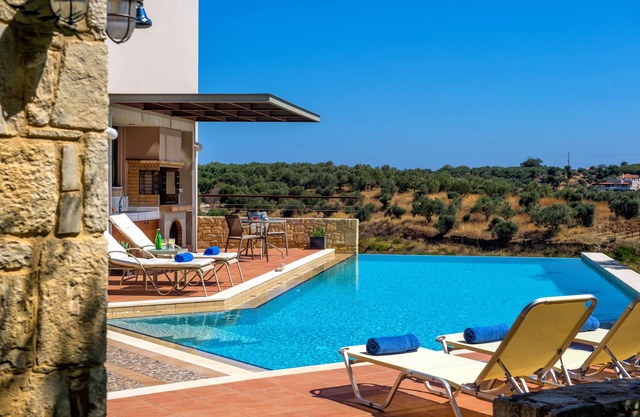 Luxury modern villa near the beach with huge swimming pool and panoramic view
