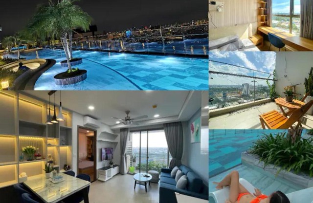Luxury River Panorama View for 5 - Rooftop Infinity Pool + Sauna Near Q1 + SECC