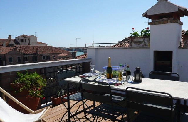 Luxury, sunny 1 bedroom apartment with large panoramic roof terrace.