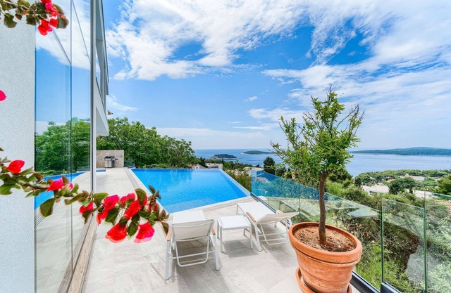 Luxury Villa Royal - modern newly built villa with views of Hvar town, the sea and the islands