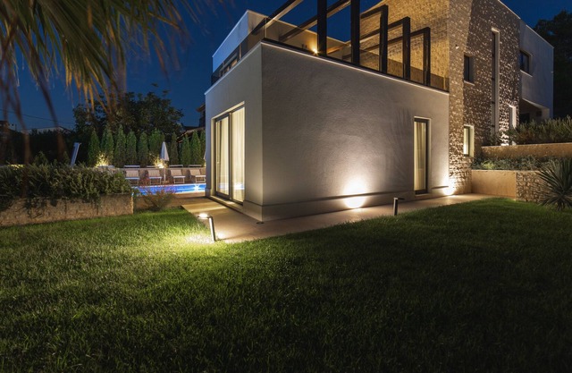 Luxury villa with pool next to beach