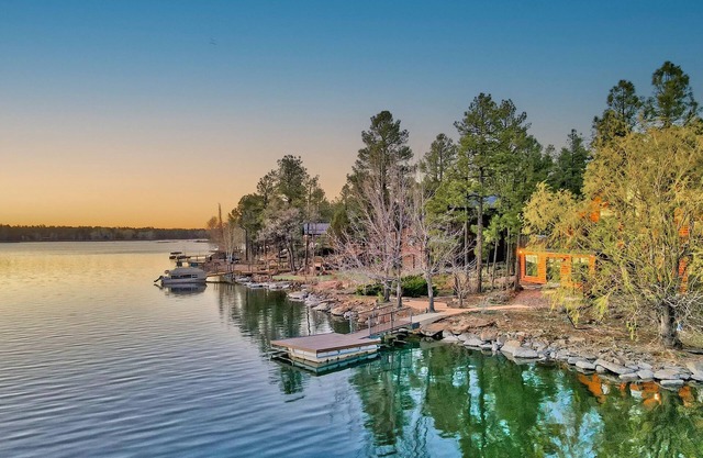 Luxury Waterfront Cabin at Rainbow Lake w/Private Dock, Hot Tub, AC & Game Room