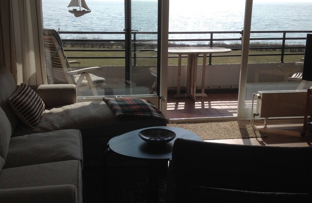 Magical unrestricted sea view from the balcony on the Baltic Sea with a natural beach