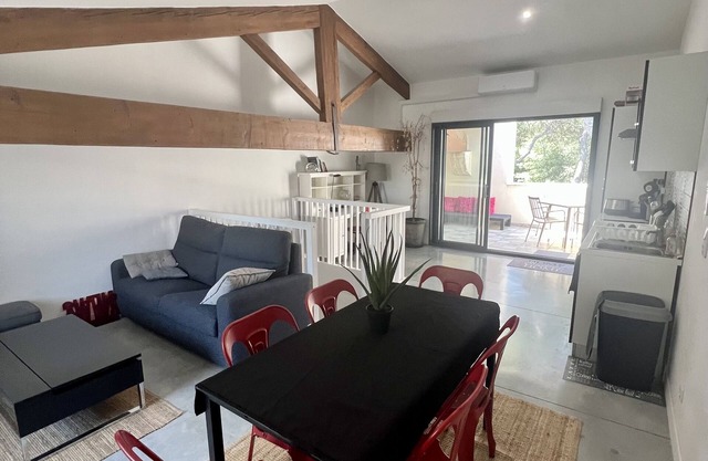 Magnificent air-conditioned duplex, terrace, gym, 10 min from train station, airport and beaches.