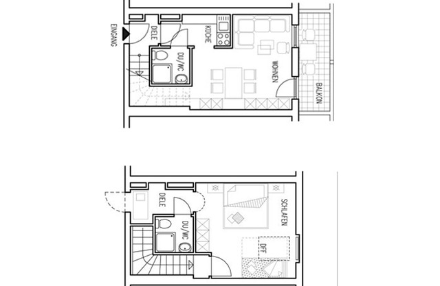Maisonette-Ferienwohnung° 56 qm ein extra Schlafzimmer und Balkon, App. Nr. 14